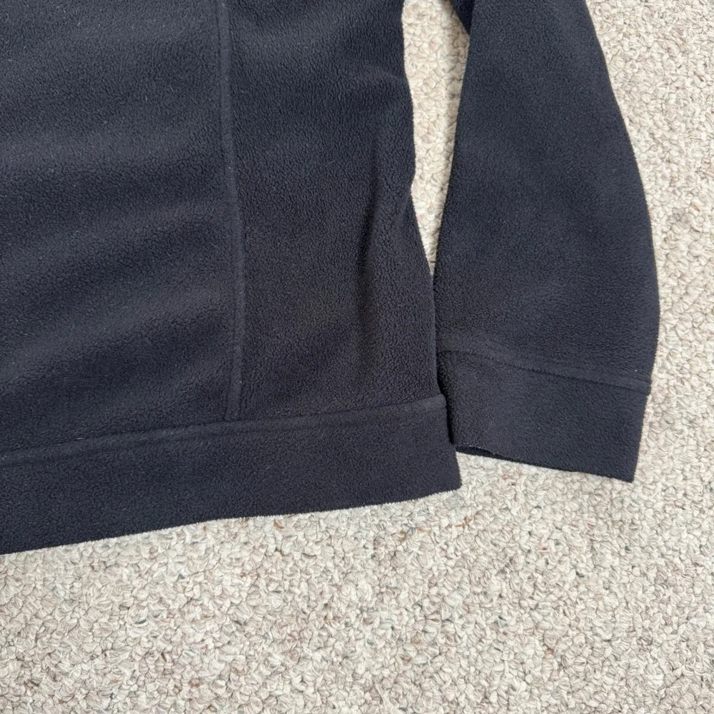 Lauren‎ Ralph Lauren Women Quilted Fleece Jacket Full Zip Black Cream Size L